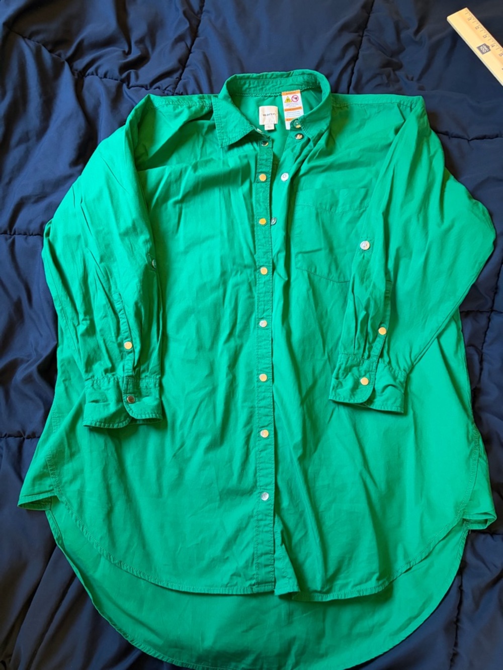 Maeve Bright Green Button-Down Shirt